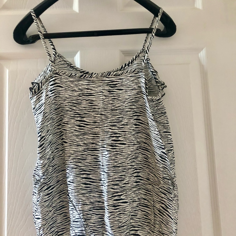 Zebra Print Ruffle Tank Top - Size XS - Picture 2 of 4